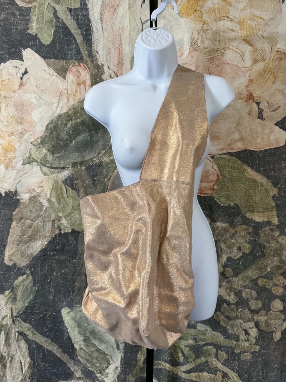 Monserat De Lucca Gold Leather Body Bag
